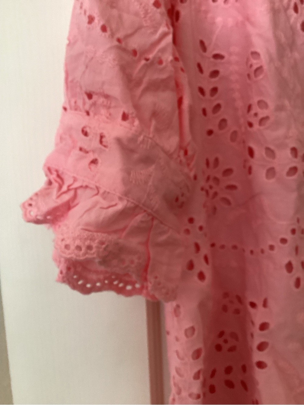 Source Unknown Pink Eyelet Ruffle Button-Front Tunic - Picture 5 of 5